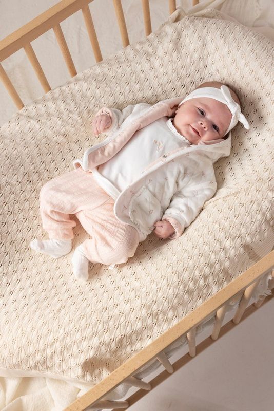 Feetje - Broek Pointelle rib - Delicate Flower Licht Rose