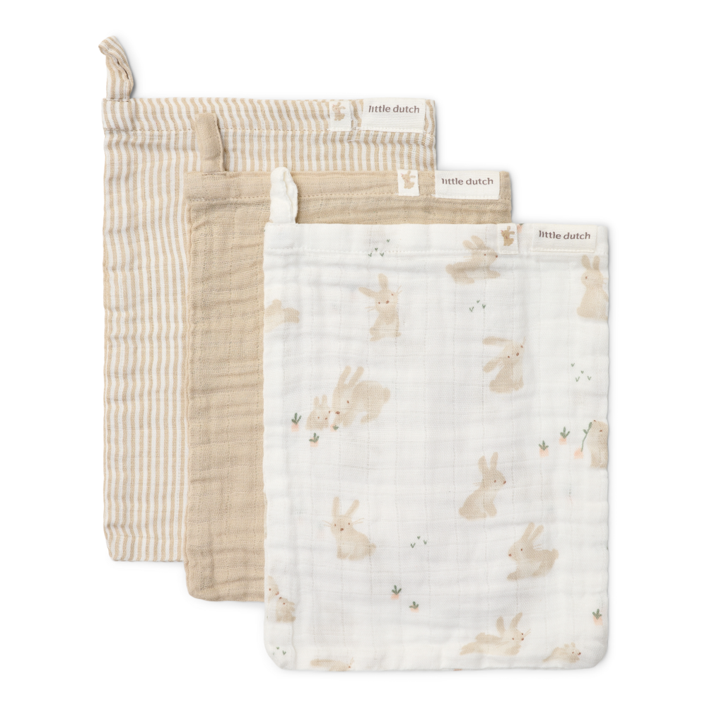 Little dutch Washandjes set - Beige - Newborn Naturals - Little Goose