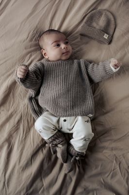 Maolie Big Knit oversized baby sweater Katoen