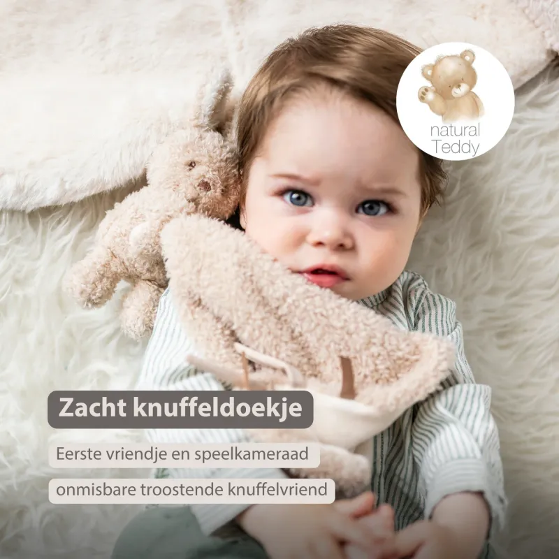 TEDDY Baby Knuffeldoekje met Knuffel - 27 x 27 cm - Doudou Konijn - Beige