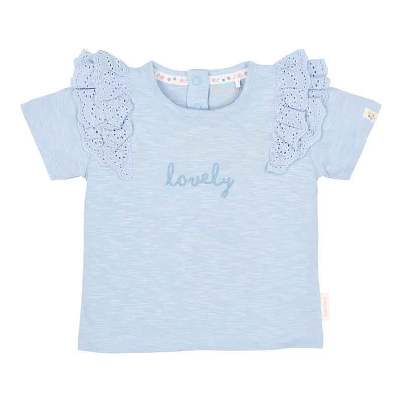 Little dutch Shirt korte mouw Broderie – Blauw