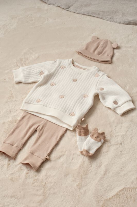Feetje Honey bear Broek Rib Zand