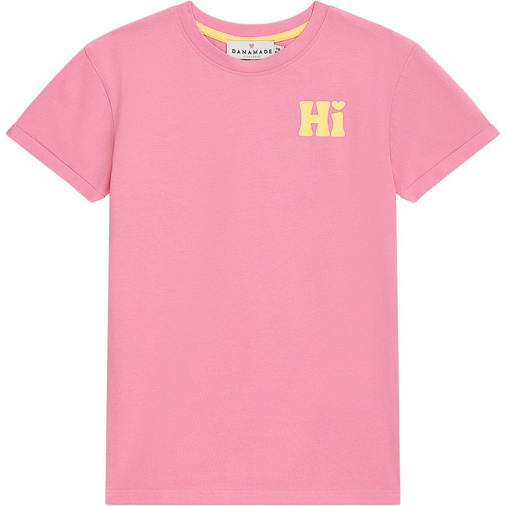 Shirt Roze DELISA met gele letters Dochter en Mama