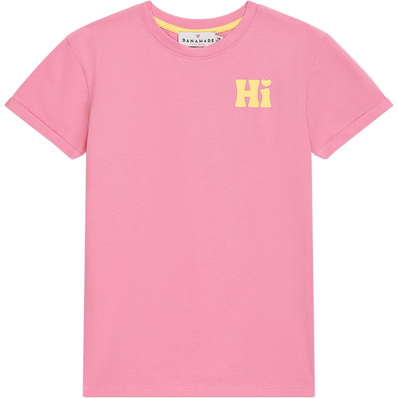 Shirt Roze DELISA met gele letters Dochter en Mama