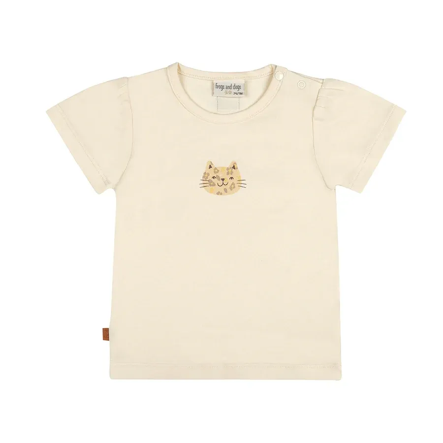 Frogs &amp; Dogs T-shirt Klein Luipaard Kinderen | Parelmoer Ivoor