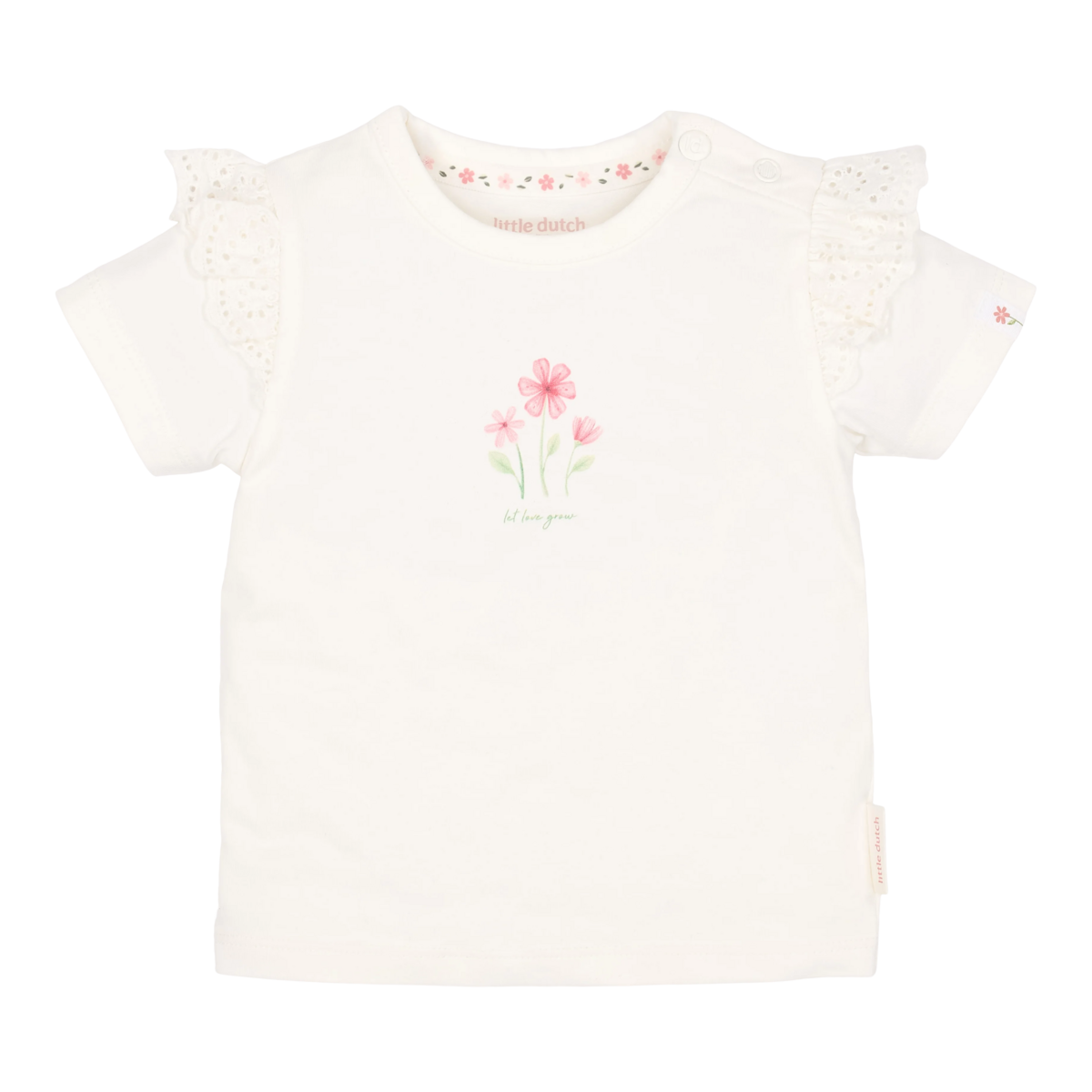 LD Shirt korte mouw - Wit - Bloemen
