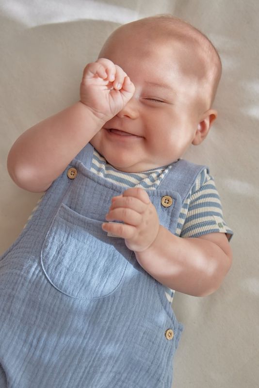 LD Gestreepte romper korte mouw - Blauw