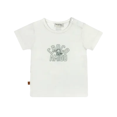 F & D T-Shirt Croco Amigo Baby | Witte Alyssum