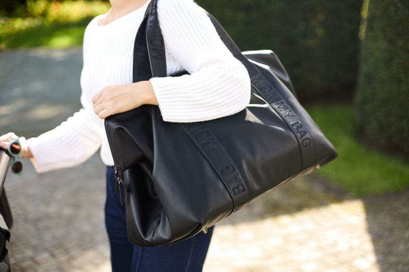 Mommy Bag ® Verzorgingstas - Signature - Vegan leer - Zwart