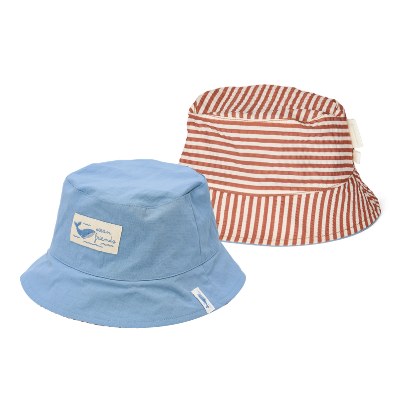 Bucket hat - Blauw - Ocean Brown Stripes