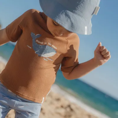 LD Zwemshirt korte mouw - Bruin