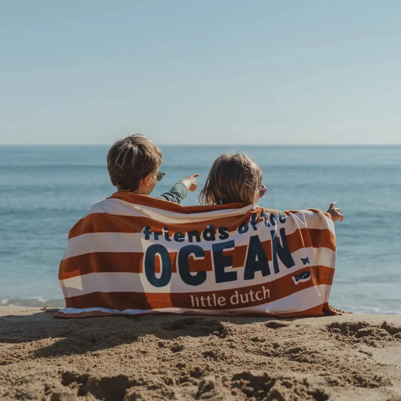 LD Strandhanddoek - Bruin - Ocean Brown Stripes