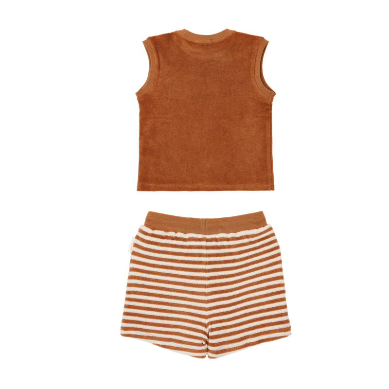 Singlet and Shorts Ocean World Brown