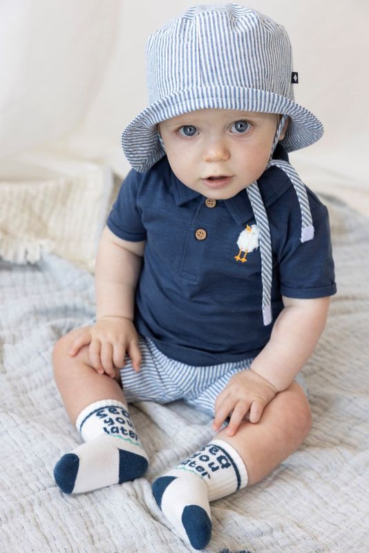 Feetje Short streep chambray - Seaside Happiness