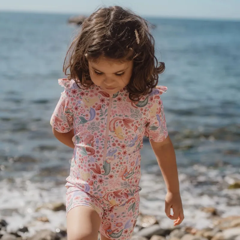 LD Zwempak korte mouw - Roze - Dreamy Mermaid