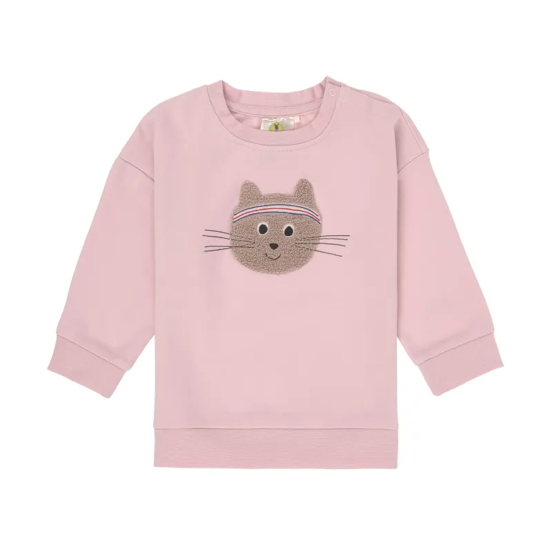 Lässig Kindertrui - biologisch katoen, kat, roze