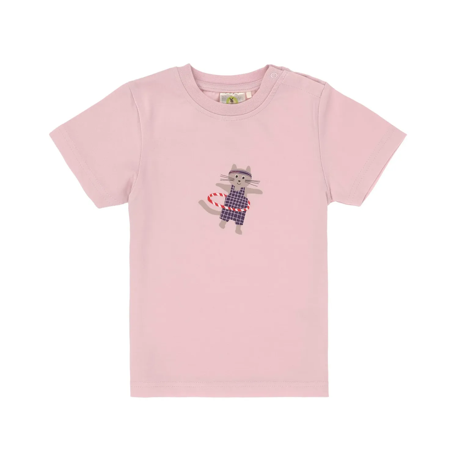 Lässig Kinder T-shirt - Biologisch katoen, roze kat
