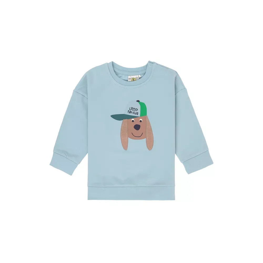 Lässig Kinder Sweater Biologisch katoen, hond, lichtblauw