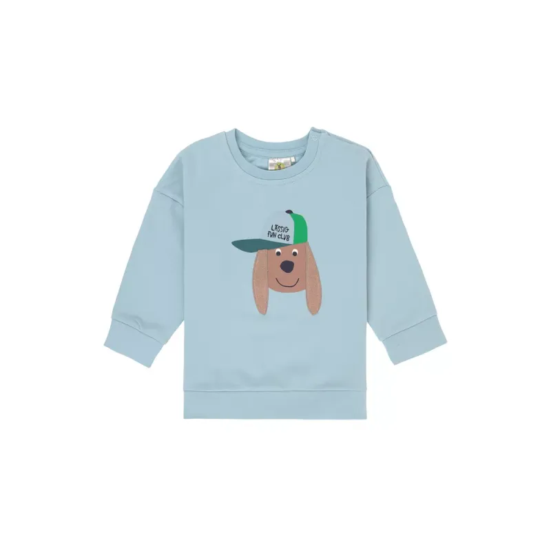 Lässig Kinder Sweater Biologisch katoen, hond, lichtblauw