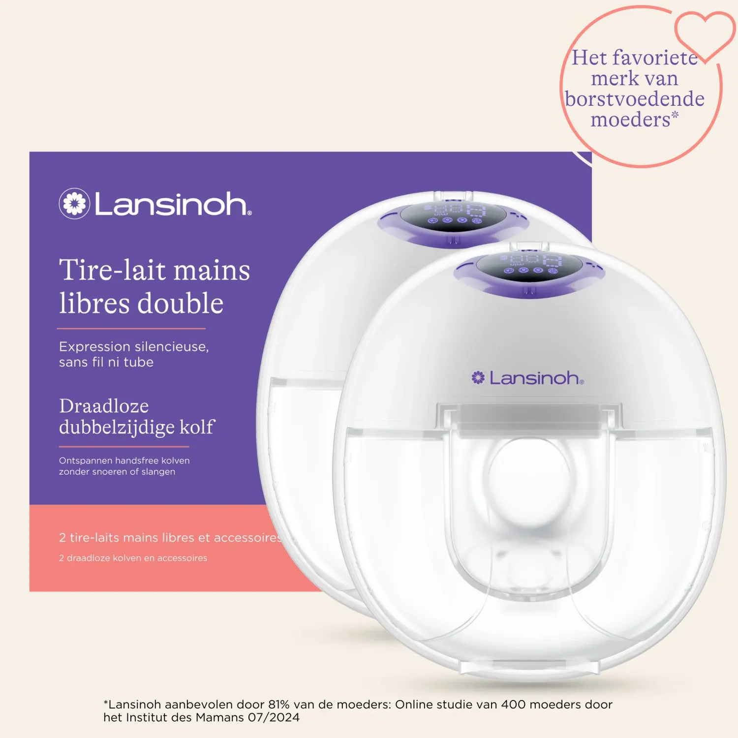 Lansinh Lansinoh draadloze kolf dubbel