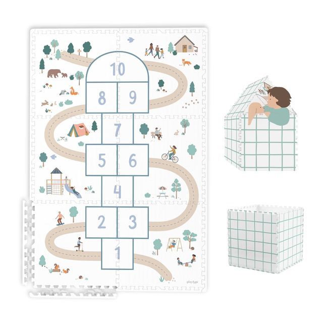 Play &amp; Go puzzelmat, opbergdoos en minihuisje - hinkelen