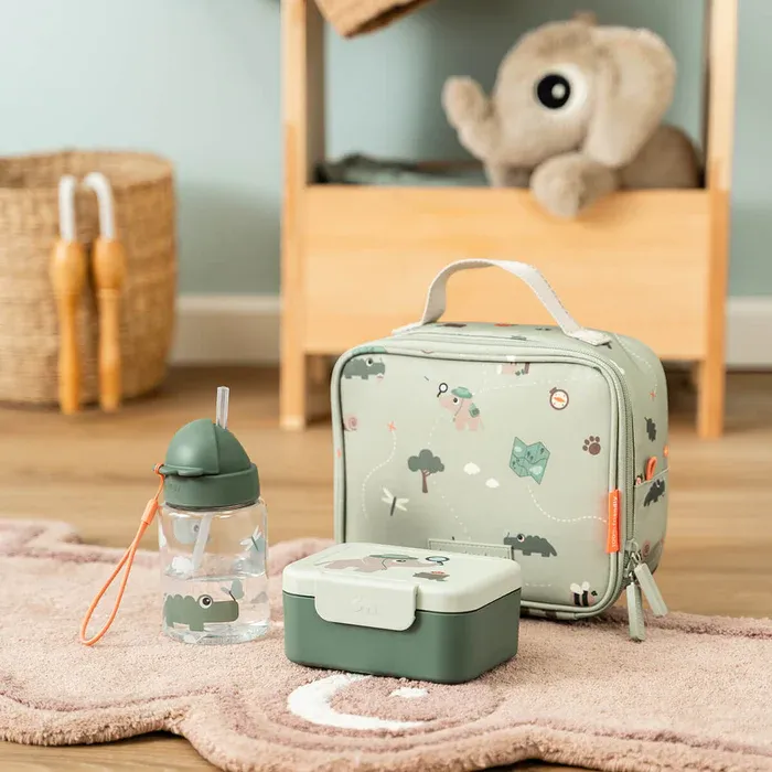 Done by Deer Waterfles met rietje - Tiny trails - Groen - 280 ml