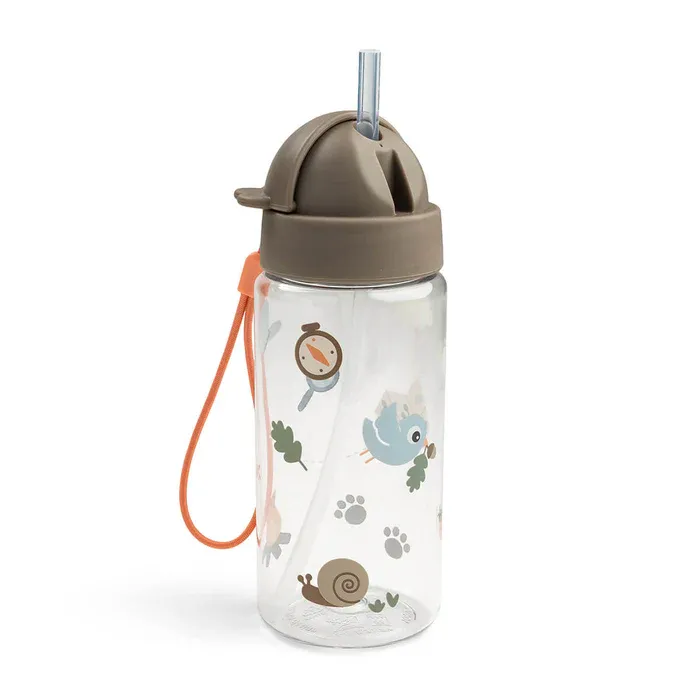 Done by Deer Waterfles met rietje - Tiny trails - Zand - 350 ml