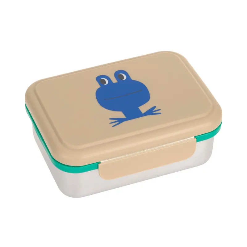 Lässig Kinderlunchbox - roestvrijstalen lunchbox, Happy Trails kikker