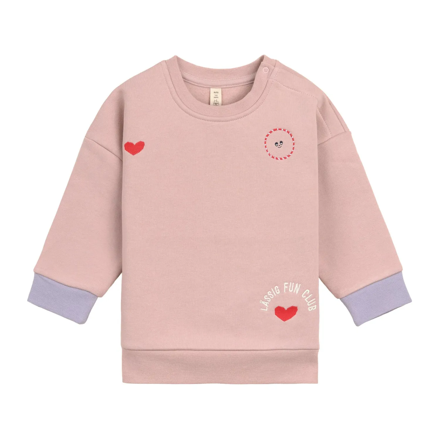 Lässig Kindertrui - GOTS, Hart roze rook