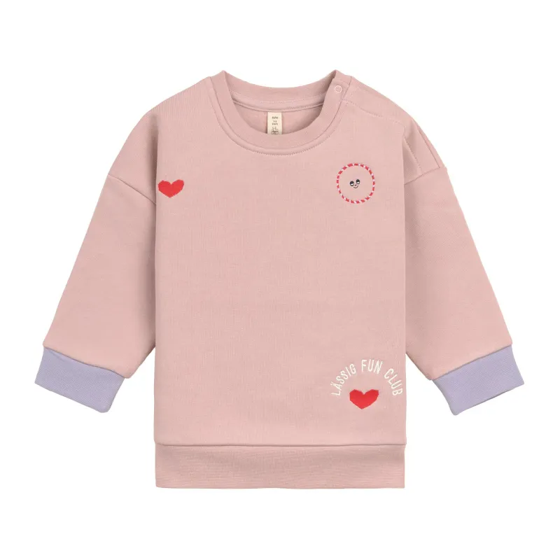 Lässig Kindertrui - GOTS, Hart roze rook