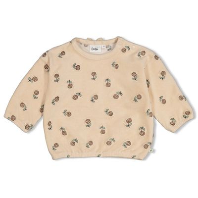 Feetje Sweater velours rib met borduursels - Lucky Bloombird