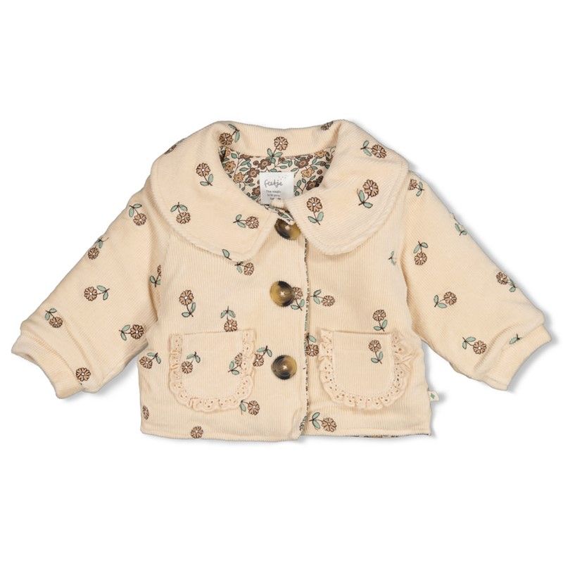 Feetje Jasje velours rib met borduursels - Lucky Bloombird