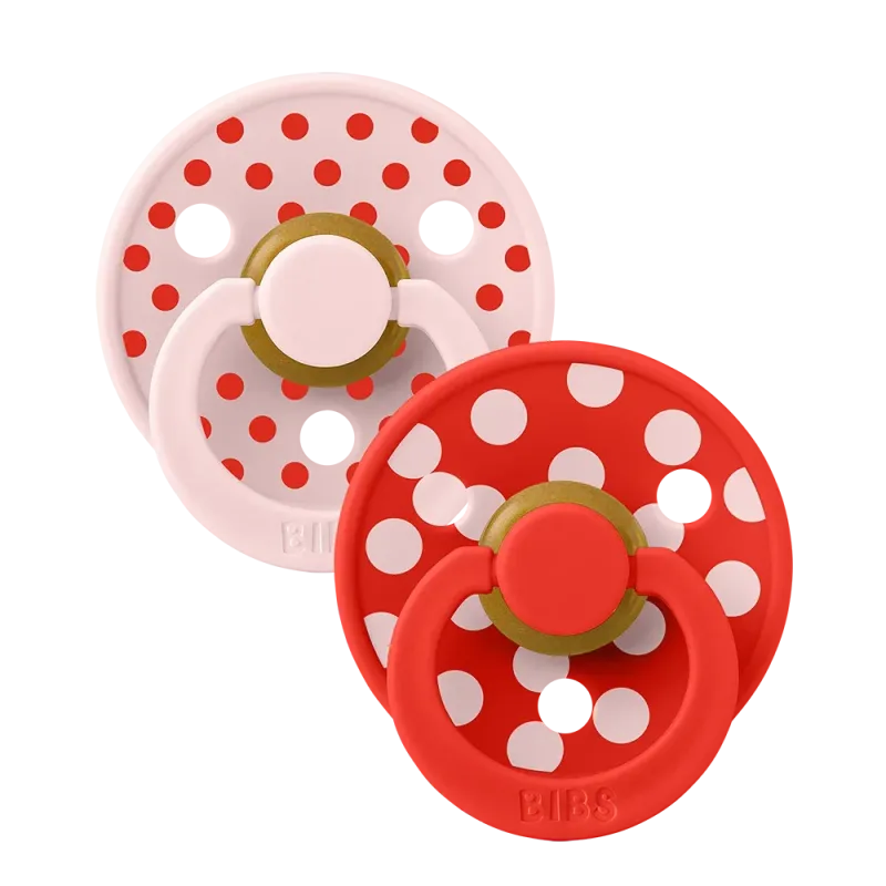Bibs - Anatomic - STUDIO Colour Fopspenen 2-pack Polka - Ivoor/Zwart  Latex