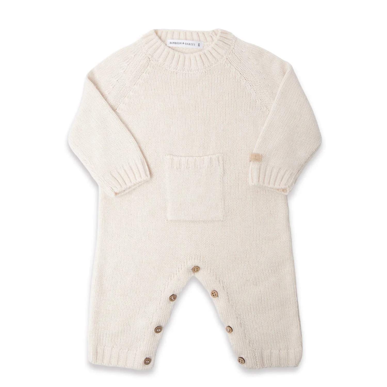 Bamboom Jumpsuit met gebreide kraag - WARM WHITE 128