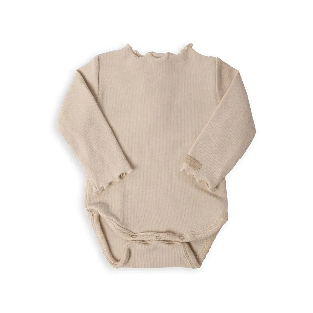 Bamboom Meisjesbody met lange mouwen - WARM WHITE 345