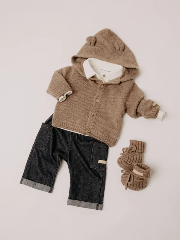 Bamboom Vest met capuchon - ASH BROWN 442