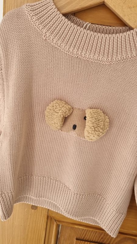 Bamboom Trui Knitted Cane - VINTAGE  ( honde hoofdje is nu wel bruin ipv wit)