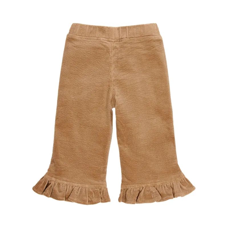 LD Safari Friends Broek Corduroy Bruin met Ruches