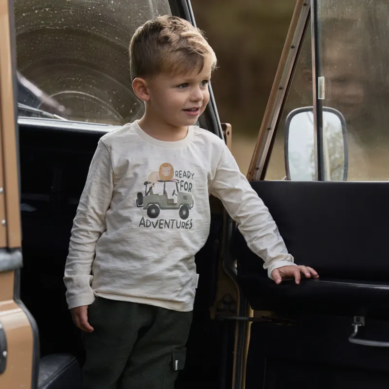 Safari Friends Shirt lange mouwen Beige met Safari auto