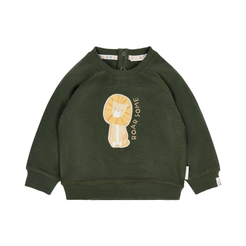 LD Safari Friends Sweater Groen met dierenprint