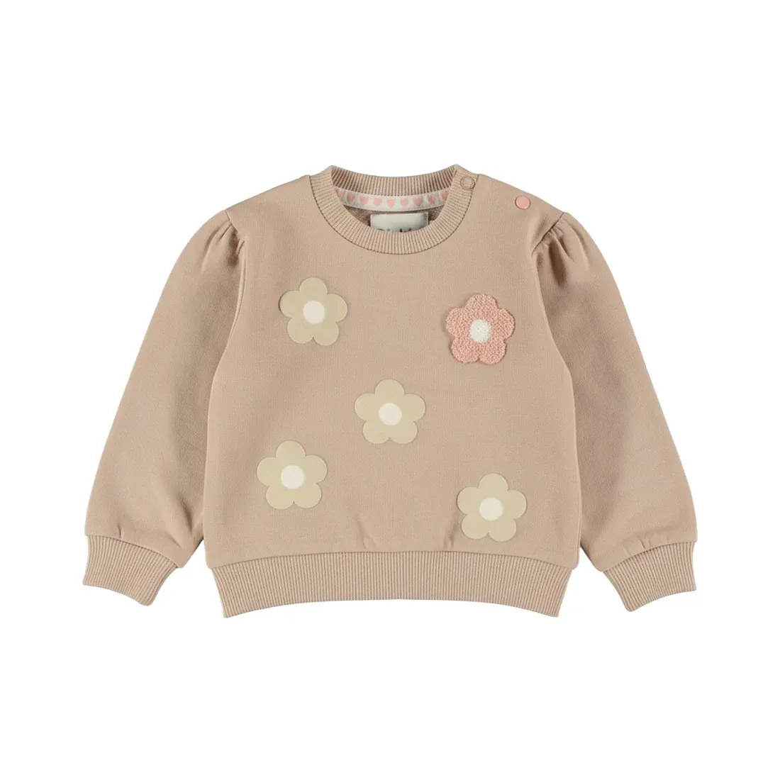 Dirkje meisjes sweater taupe bloemen