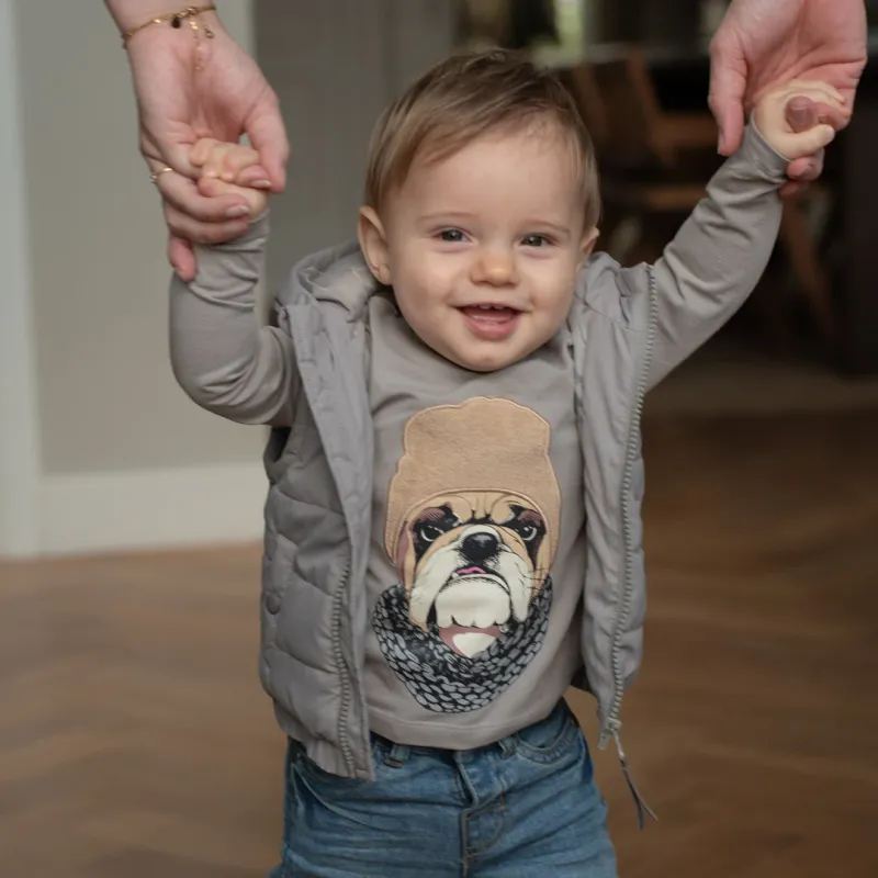 Dirkje jongens bodywarmer grijs capuchon