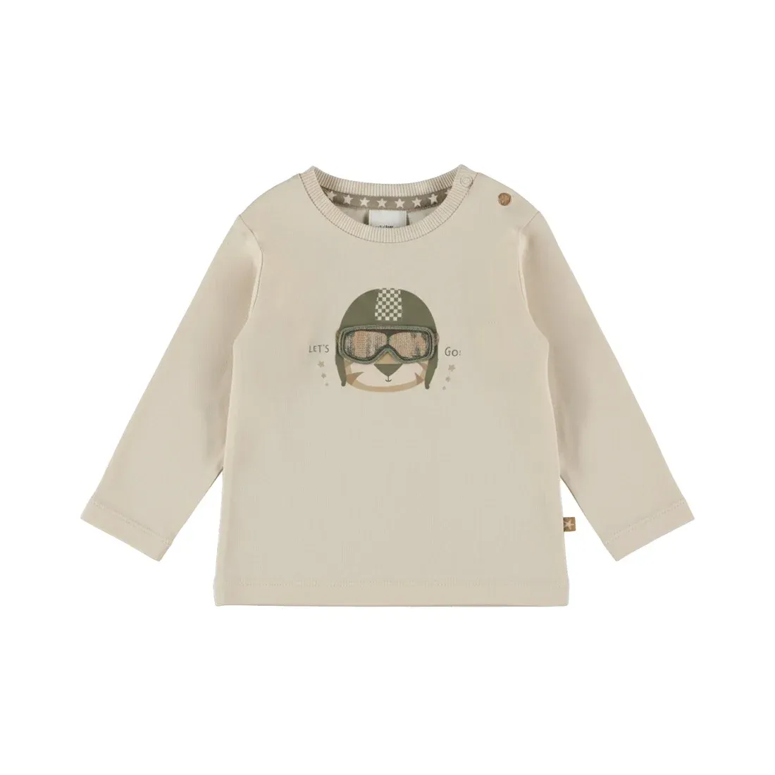 Dirkje jongens longsleeve off white tijger