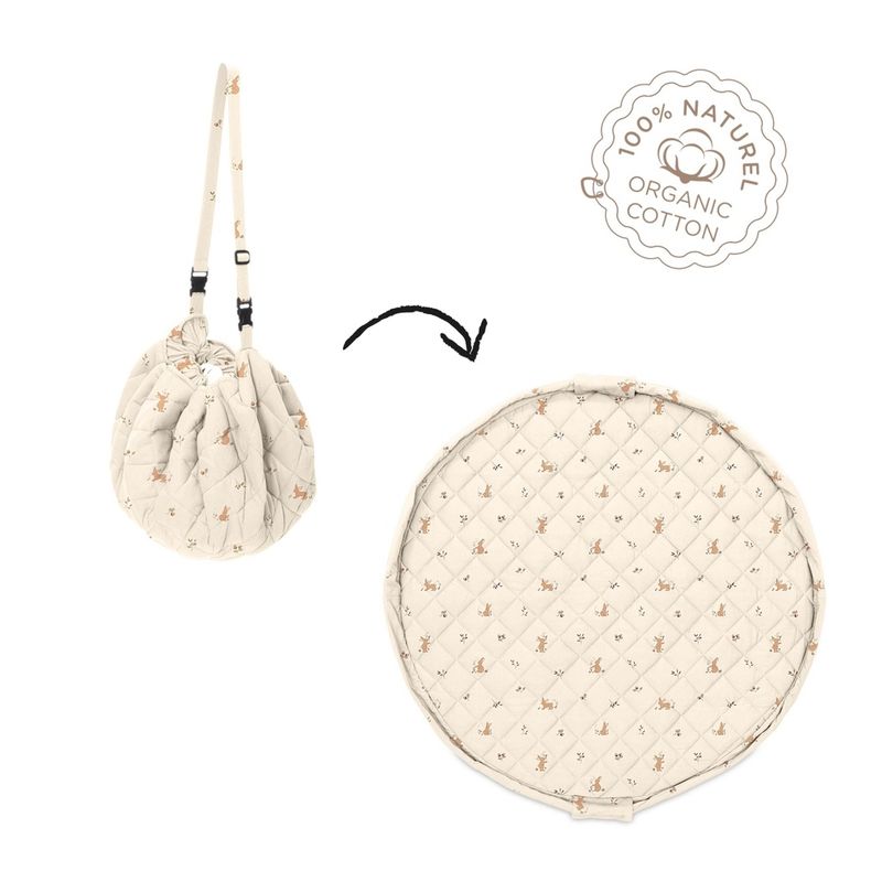 organic babyspeelkleed &amp; reistas - rabbit