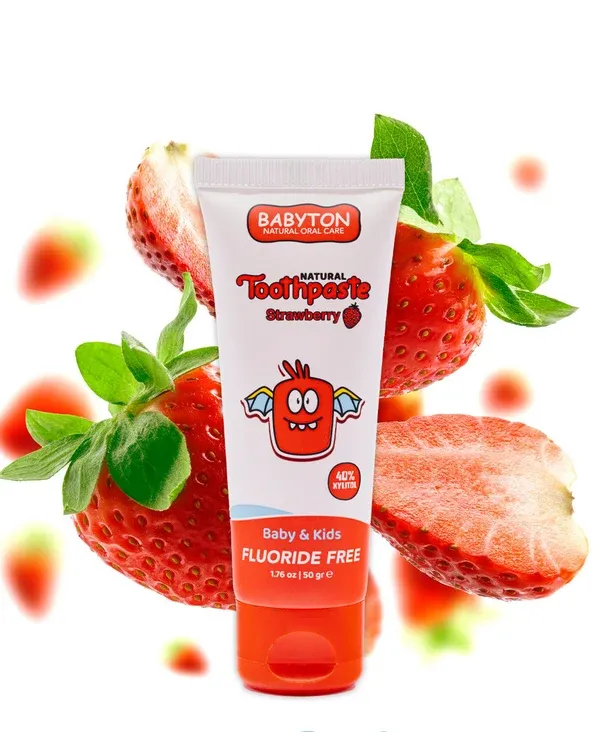 Tandpasta Baby &amp; Kind Fluoridevrij | Aardbei (50g)