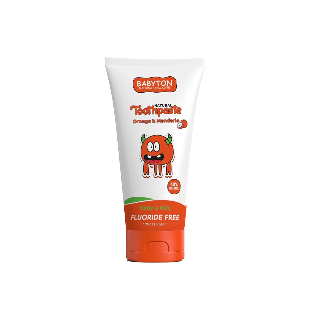 Tandpasta Baby &amp; Kind Fluoridevrij | Sinaasappel Mandarijn (50g)