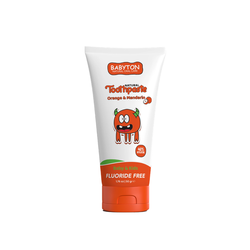 Tandpasta Baby &amp; Kind Fluoridevrij | Sinaasappel Mandarijn (50g)