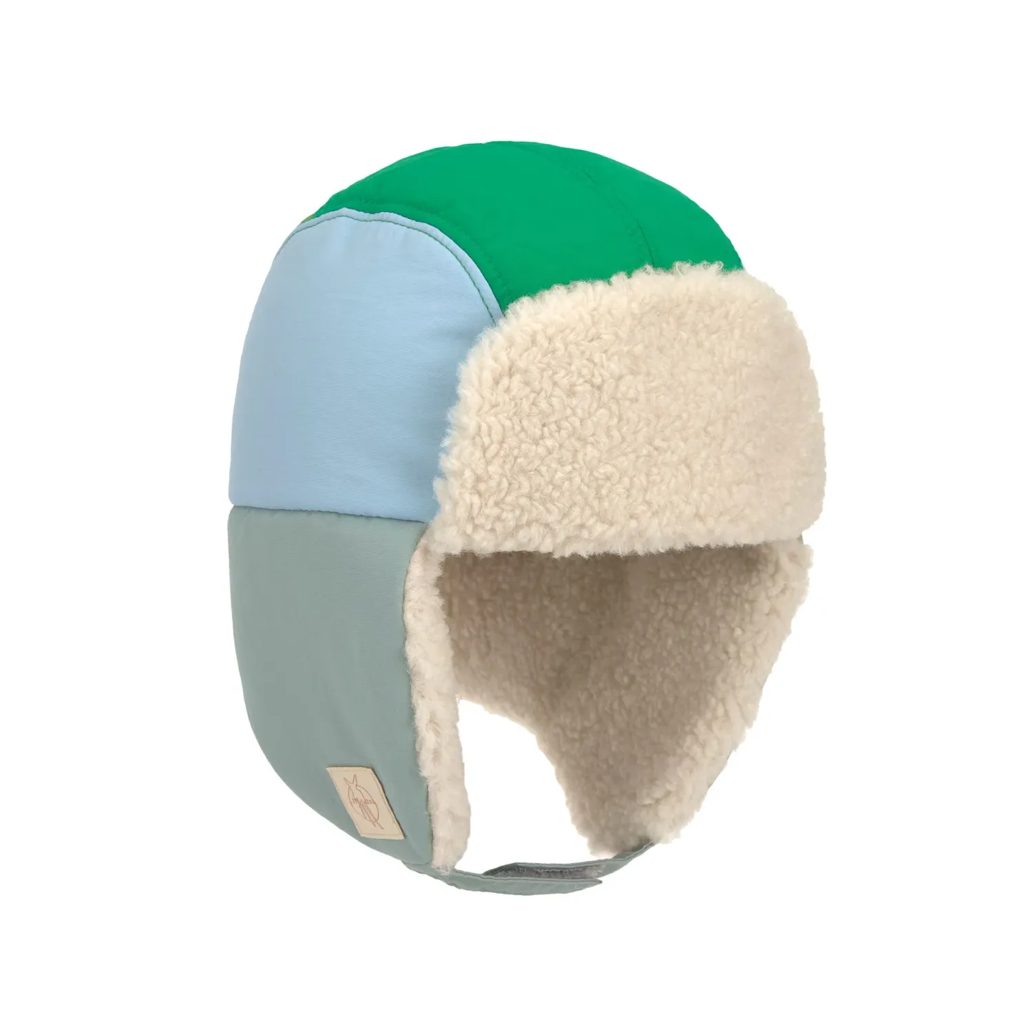 Lässig Kinderwintermuts met teddybeer - Skateboard, Granietgroen Size 48-52