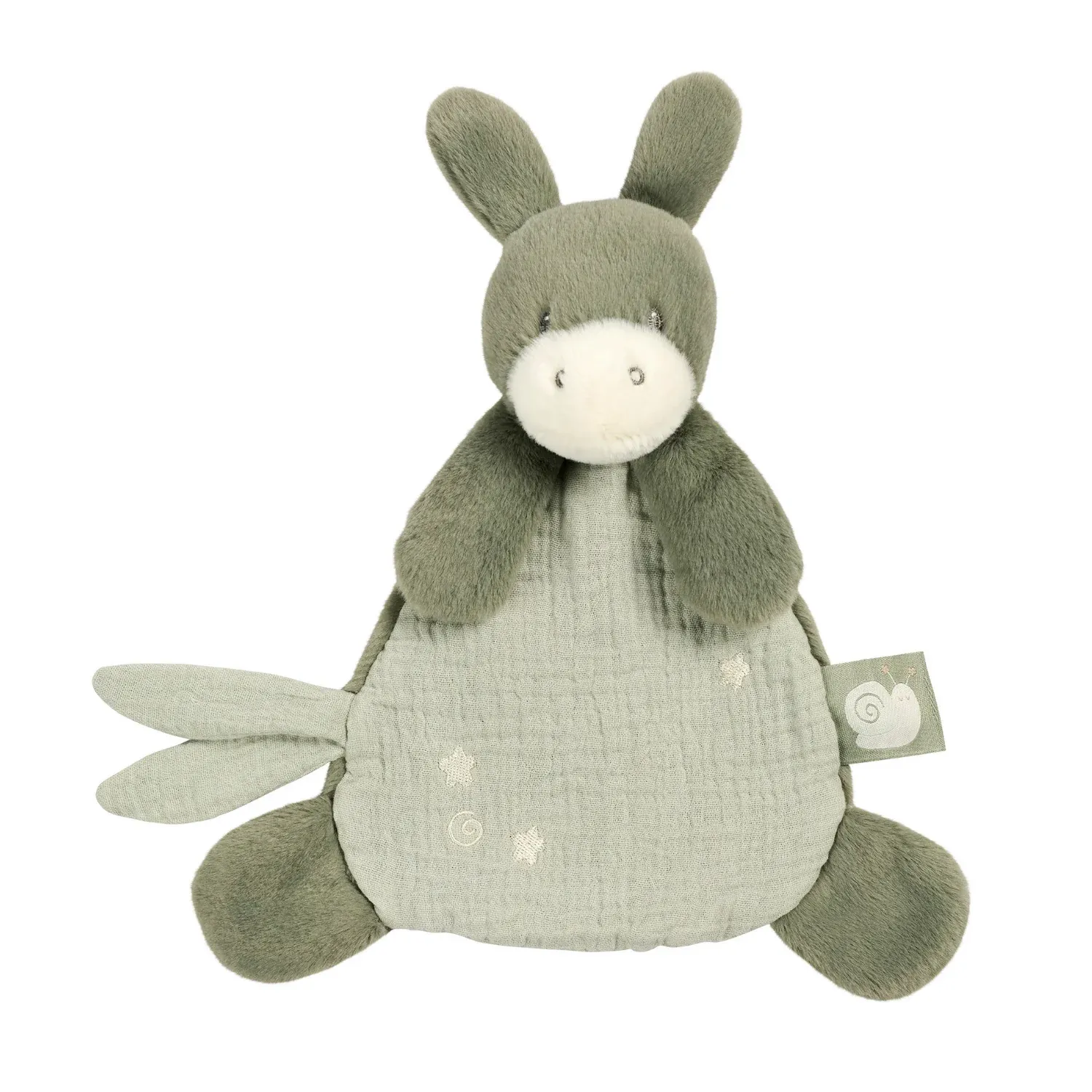LouLou Mini Knuffeldekentje Ezeltje - Babydekentje - 25 cm - Lindegroen