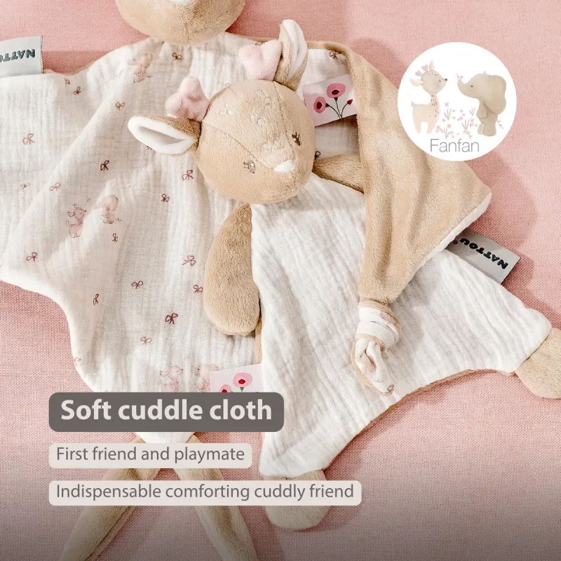 FanFan Babyknuffel - 25 x 20 cm - Hert Doudou - Beige